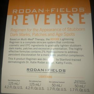 Rodan and Fields Reverse lightening regimen